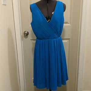 Aqua pleated dress